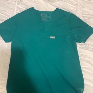 figs hunter green scrub top
